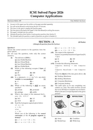ICSE 10 Previous Years' Solved papers | Year-wise (2017-2026) |Class-10 | Computer Applications | For 2027 Exam | Oswaal AI