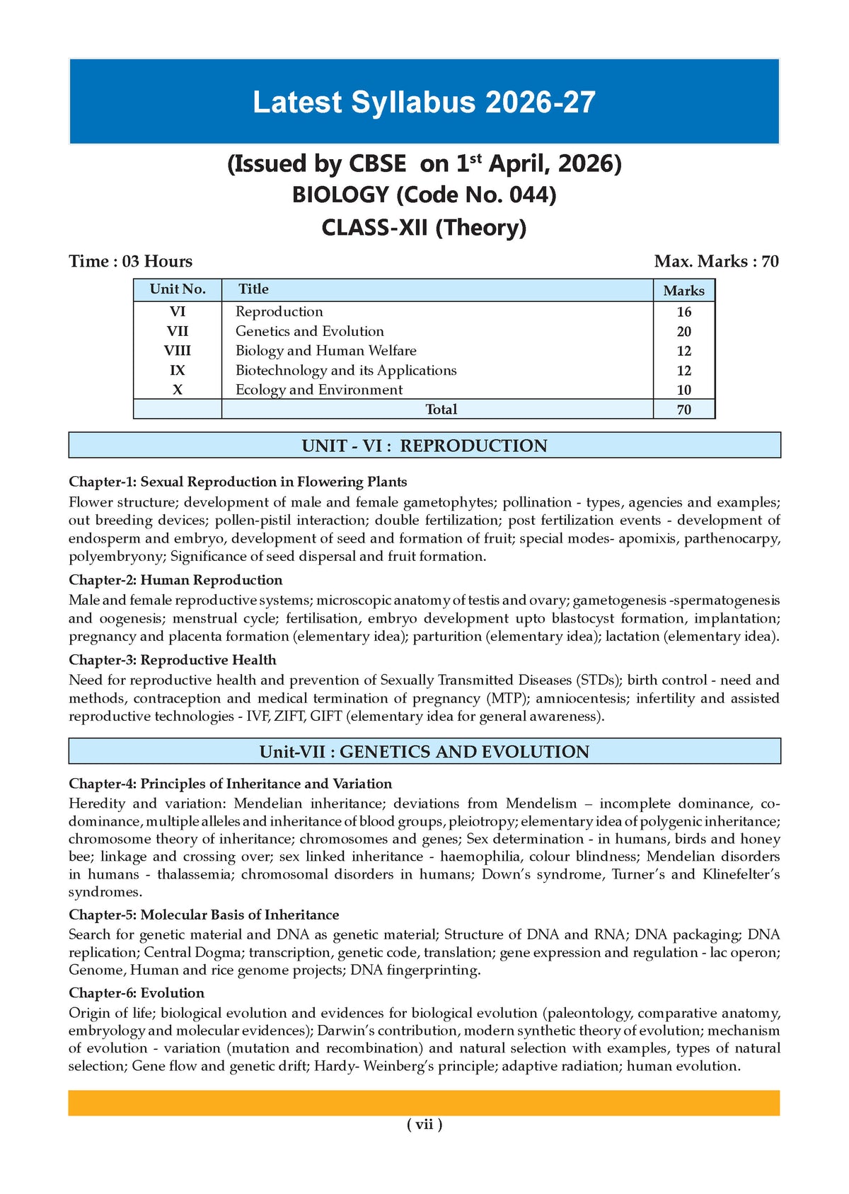 Oswaal CBSE & NCERT One for All Class 12 Biology (For 2027 Exam)