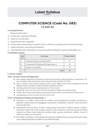 CBSE Question Bank Computer Science Chapter-wise & Topic-wise Class 11 For 2027 Exam with Competency Based Questions & Comprehensive NCERT coverage