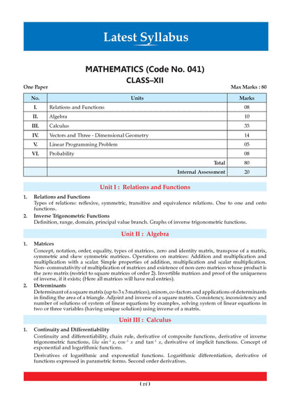 CBSE Class 12 Mathematics Question Bank | Chapter & Topic-wise Solved Papers (2017-2026) | Based on Latest Syllabus (April 2026) | Includes 2026 Papers | For 2027 Exam