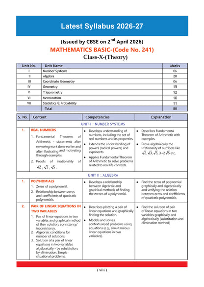 CBSE & NCERT One for All Class 10 Mathematics Basic (For 2027 Exam)