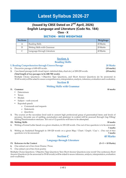 Oswaal CBSE & NCERT One for All Class 10 English Language & Literature (For 2027 Exam)