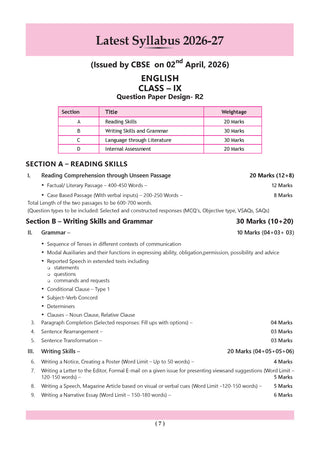 CBSE English Question Bank Chapter-wise & Topic-wise Class 9 | Based on new NCERT Textbook Kaveri |Includes Summary, Competency-Based Question, Self-Assessment & Practice Papers | For R2 Level