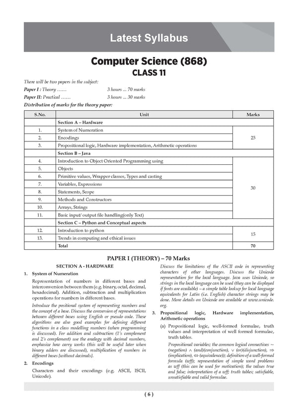 ISC Class 11 Computer Science Question Bank | For 2027 Exam – Oswaal Books