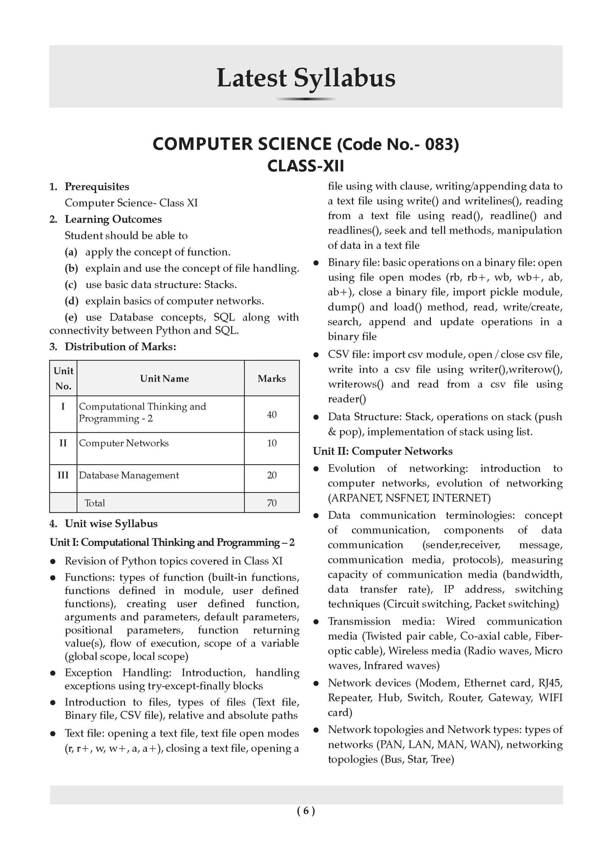 CBSE Class 12 Computer Science Question Bank | Chapter & Topic-wise Solved Papers (2017-2026) | Based on Latest Syllabus (April 2026) | Includes 2026 Papers | For 2027 Exam