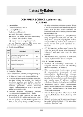 CBSE Class 12  Computer Science Question Bank | Chapter & Topic-wise Solved Papers (2017–2026) | Based on Latest Syllabus (April 2026) | Includes 2026 Papers | | For 2027 Exam