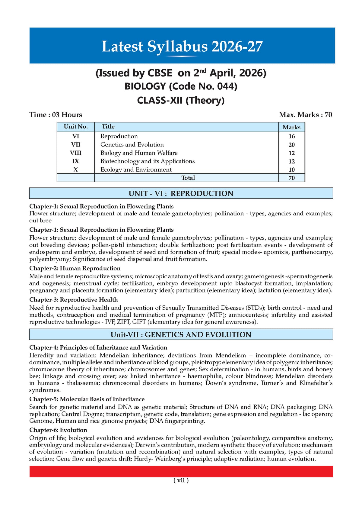 CBSE Class 12 Biology Question Bank | Chapter & Topic-wise Solved Papers (2017-2026) | Based on Latest Syllabus (April 2026) | Includes 2026 Papers | For 2027 Exam