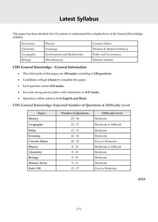 CDS (Combined Defence Services) Chapter-wise & Topic-wise 12 Years' Solved Papers 2014-2025 (I &II)  General Knowledge
