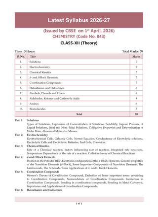 CBSE Xcellence 95+ | Class 12: Chemistry | Includes 2026 Board Paper | Mind Map, Revision Notes and Mnemonics | For 2027 Exam