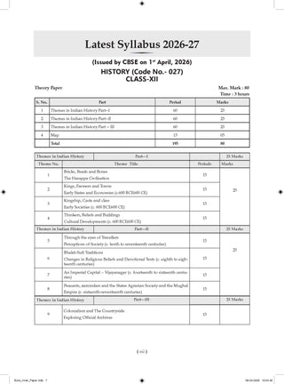 CBSE Class 12  History Question Bank | Chapter & Topic-wise Solved Papers (2017–2026) | Based on Latest Syllabus (April 2026) | Includes 2026 Papers | | For 2027 Exam