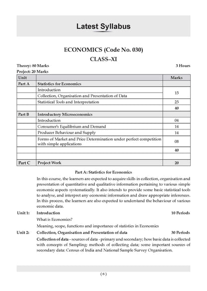 CBSE Class 11 Economics Question Bank | Chapter & Topic-wise Solved Papers (2017-2026) | Based on Latest Syllabus (April 2026) | Includes 2026 Papers | For 2027 Exam