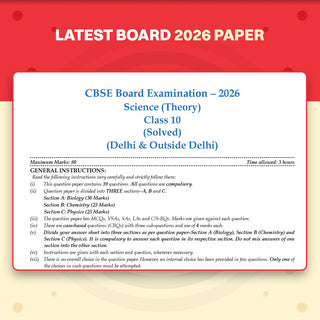 CBSE Class 10 Science Question Bank | Chapter & Topic-wise Solved Papers (2017-2026) | Based on Latest Syllabus (April 2026) | Includes 2026 Papers | For 2027 Exam