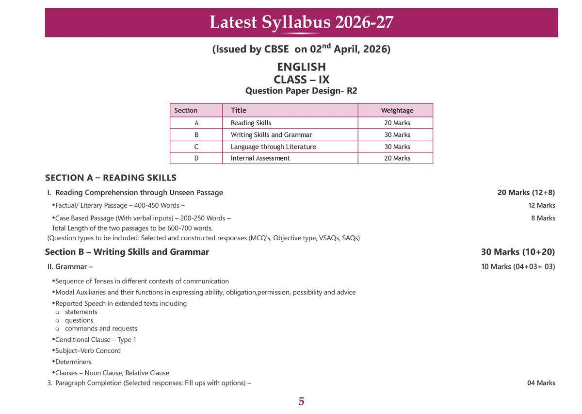 CBSE Workbook Class 9 English R2 | aligned with NCERT Kaveri | Perforated Worksheets for Practice with Competency Based questions | NEP 2020 + NCF-SE 2023 | 2027 Exam