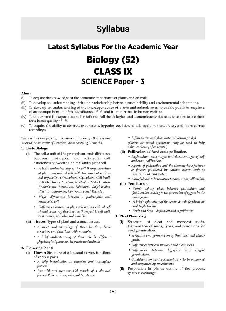 ICSE Question Bank Class 9 Biology | Chapterwise | Topicwise  | Solved Papers  | For 2025 Exams