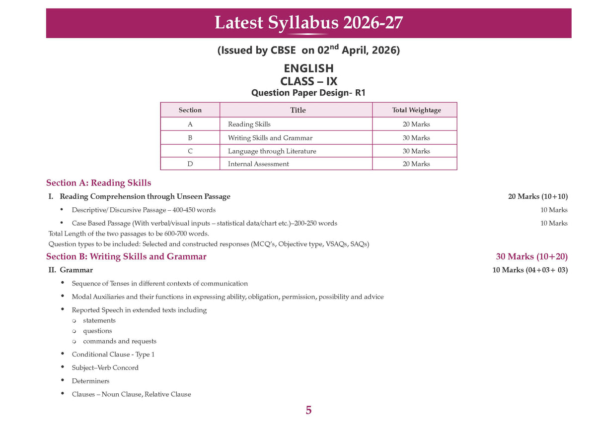CBSE Workbook Class 9 English R1 | aligned with NCERT Kaveri | Perforated Worksheets for Practice with Competency Based questions | NEP 2020 + NCF-SE 2023 | 2027 Exam