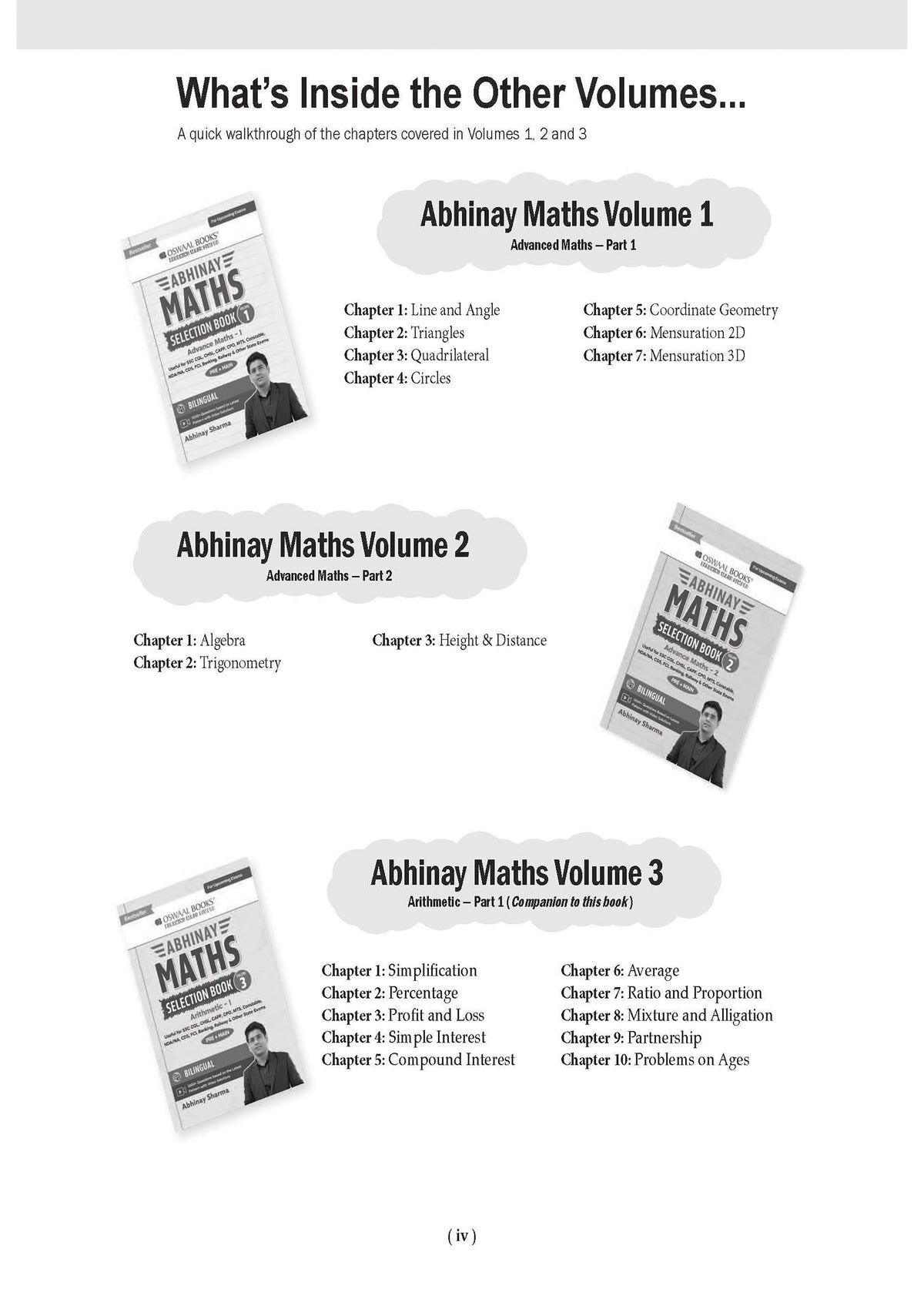 Oswaal Abhinay Maths Selection Book-Vol. 3 & Vol. 4 (Set of 2 Books) Bilingual Workbook for SSC & All Govt Exam | Concept Based Questions with Video Solutions (For Latest Exam)