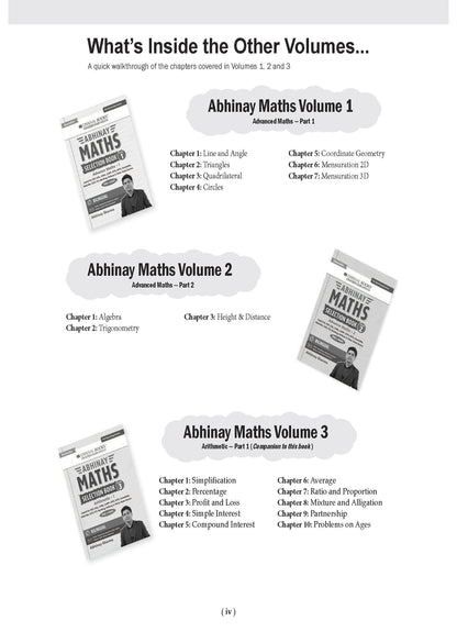 Oswaal Abhinay Maths Selection Book-Vol. 3 & Vol. 4 (Set of 2 Books) Bilingual Workbook for SSC & All Govt Exam | Concept Based Questions with Video Solutions (For Latest Exam)