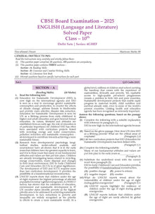 CBSE Question Bank Chapterwise and Topicwise SOLVED PAPERS Class 10 ENGLISH LANGUAGE & LITERATURE For Exam 2026