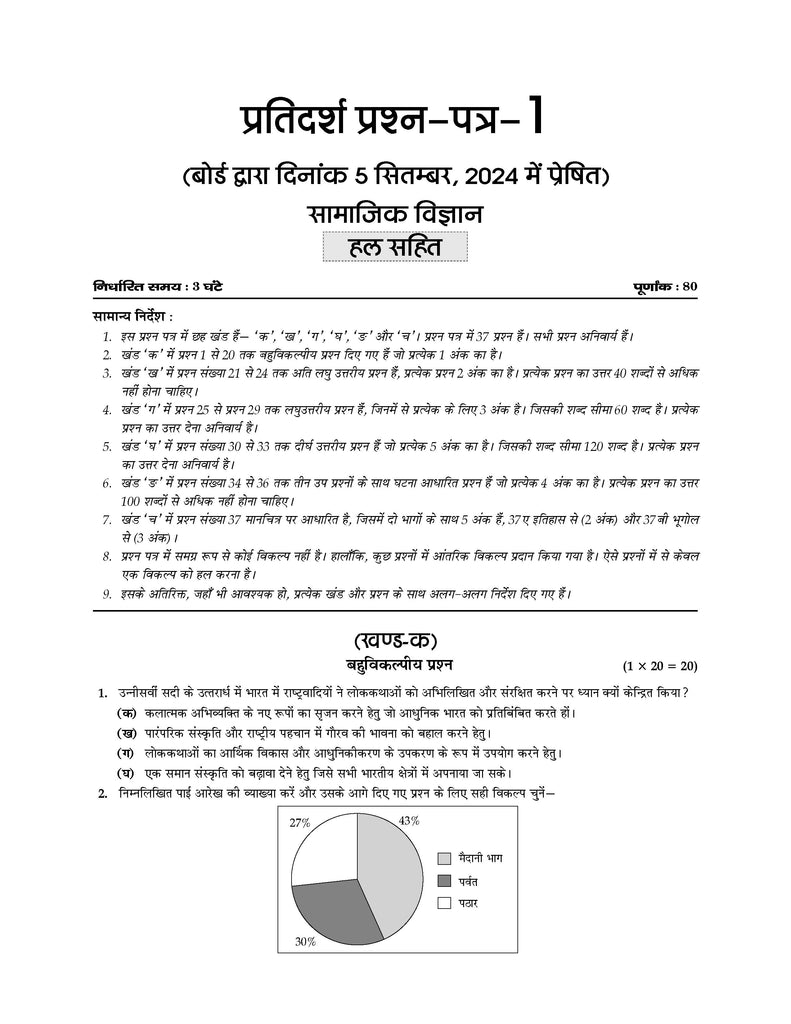 CBSE Sample Question Papers Class 10 Samajik Vigyan (For 2025 Exam)