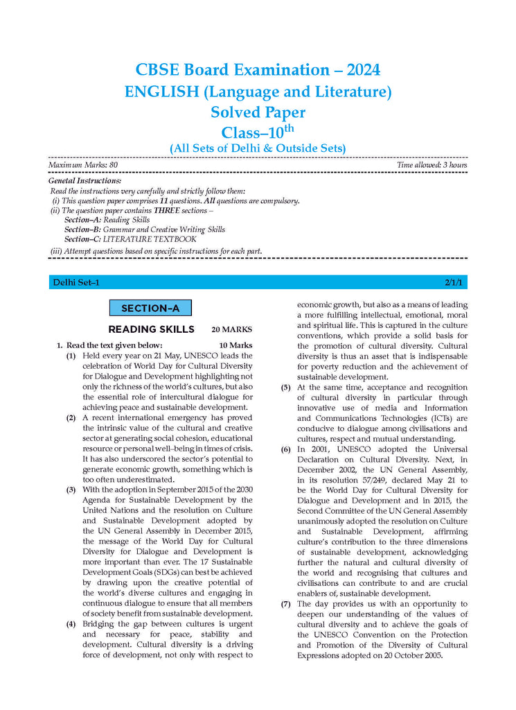 CBSE & NCERT One For All Class 10 English Language & Literature | With Topic Wise Notes For 2025 Board Exam