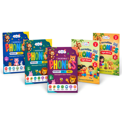 Incredible Phonics for Starters Bundle – 5 Books | Level 1 & 2 Phonics Main Books + Sight Words | Early Reading, Letter Sounds & Word Skills | Learning Books for Ages 3–4+