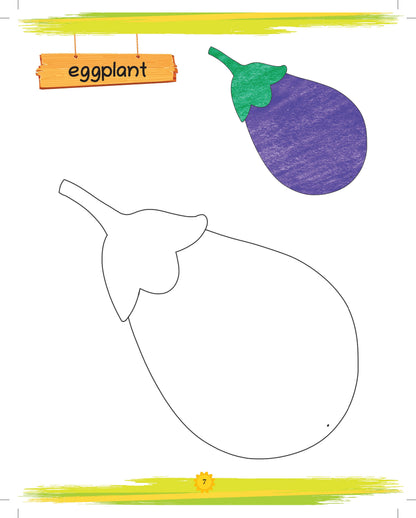 Lil Legends Book of Copy Colouring for kids,To Learn About Vegetables, Age 3 +Â 
