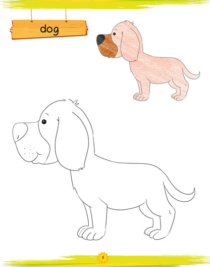 Lil Legends Book of Copy Colouring for kids,To Learn About Animals, Age 3 +Â 