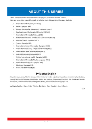 One For All Olympiad Workbook Class 3 (Set of 3 Books) Maths, Science & English For 2026 Exam