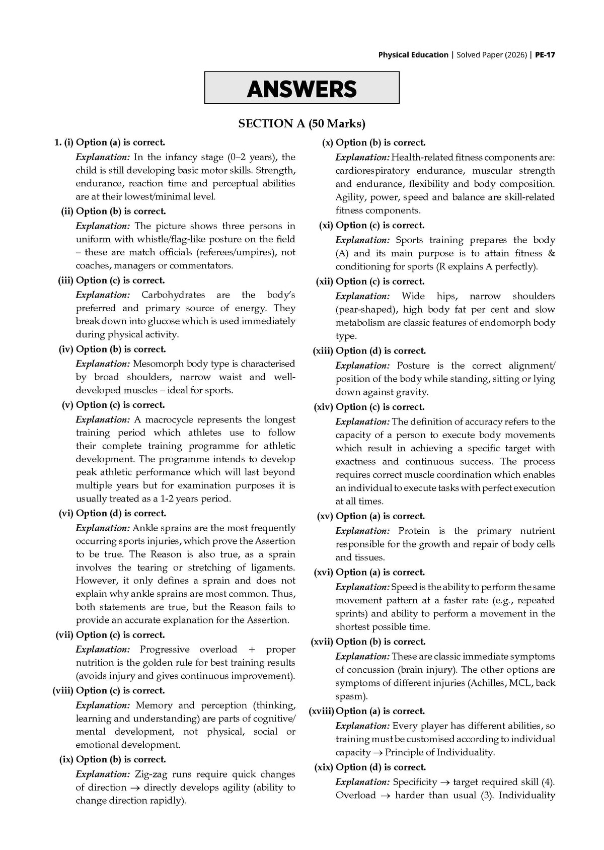 ICSE 10 Previous Years' Solved papers | Year-wise (2017-2026) | Class-10 | Physical Education | For 2027 Exam | Oswaal AI