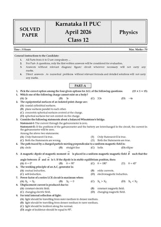 Karnataka II PUC Chapter-wise & Topic-wise Question Bank Class 12 Physics | 1550+ Questions | Revision Notes, Mind Maps, Mnemonics | Fully Solved PYQs (2026–2017) | 2027 Board Exam | oswaal.ai