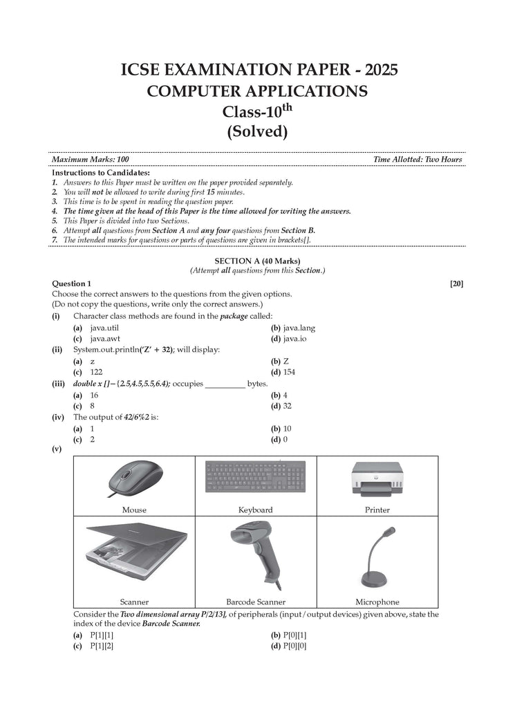 ICSE Question Bank Chapterwise & Topicwise Solved Papers Class 10 Computer Applications For 2026 Exam
