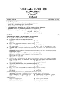 ICSE Question Bank Chapterwise & Topicwise Solved Papers Class 10 Economics For 2026 Exam