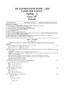 ISC 10 Previous years' Solved papers year-wise 2015-2025, Class-12, Science: PCM: Physics, Chemistry, Mathematics, English 1, English 2, Hindi, Computer science (For 2026 Exam)