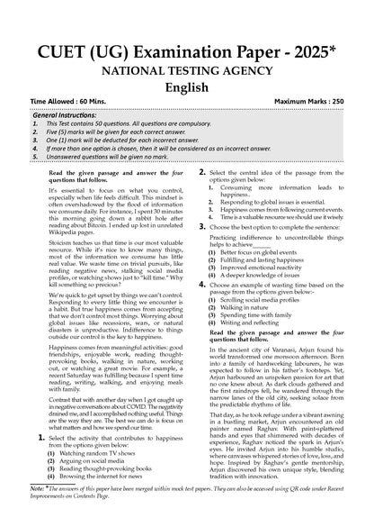 NTA CUET (UG) Mock Test Papers | English, Physics, Chemistry, Maths & General Aptitude Test (Set of 5 Books) | For 2026 Exam | Includes 2025 Paper- fully solved | With Oswaal AI