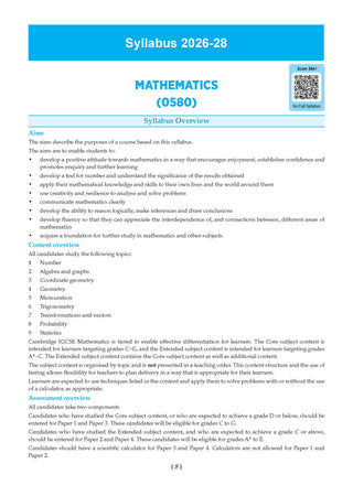 Oswaal IGCSE Topical Past Solved Papers | Mathematics Vol. 1 (0580) | For 2027 Exam | With Oswaal AI