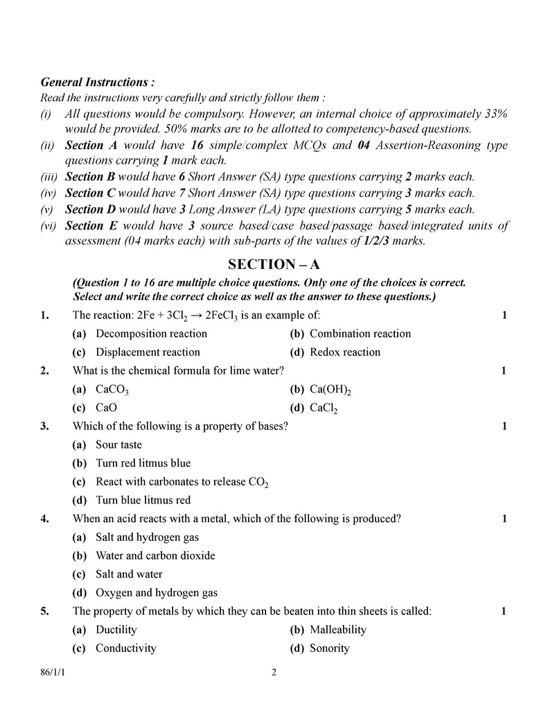 CBSE Exam Rehearsal for Science Class X (For 2025 Exam)