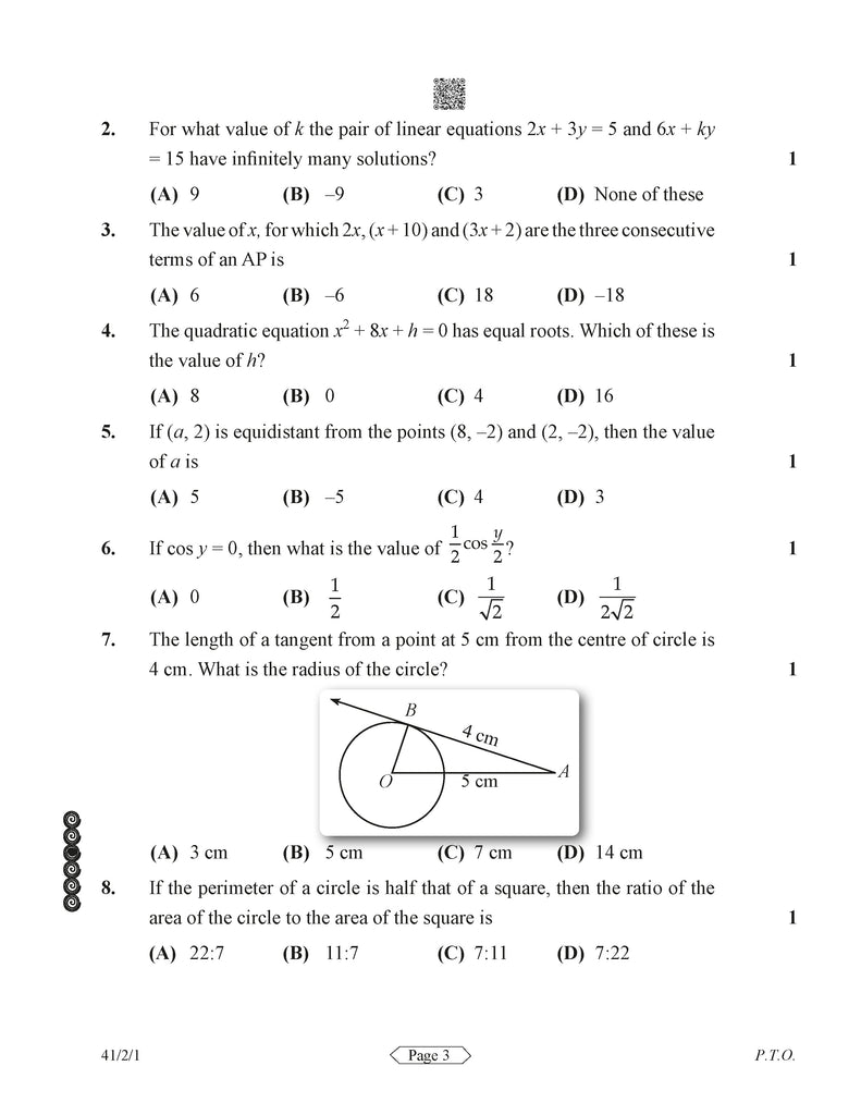 CBSE Exam Rehearsal for Mathematics Standard Class X (For 2025 Exam)