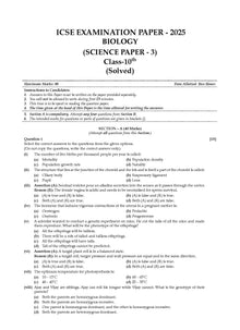 ICSE Question Bank Chapterwise & Topicwise Solved Papers Class 10 Biology For 2026 Exam