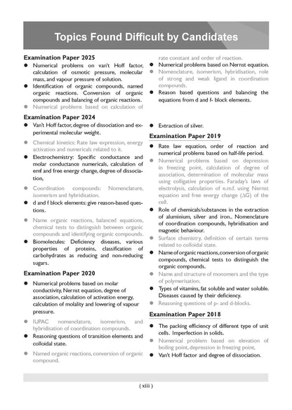 Class 12 ISC Chemistry Question Bank (2017-2026) | Chapter-wise & Topic-wise with Competency Based Questions | For 2027 Exam | With Solved 2026 Board Paper | Self-Assessment Papers