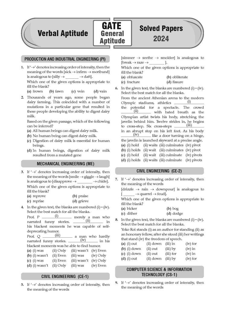 GATE 15 Years' Chapter-wise & Topic-wise Solved Papers 2010 to 2024 | General Aptitude | For 2025 Exam