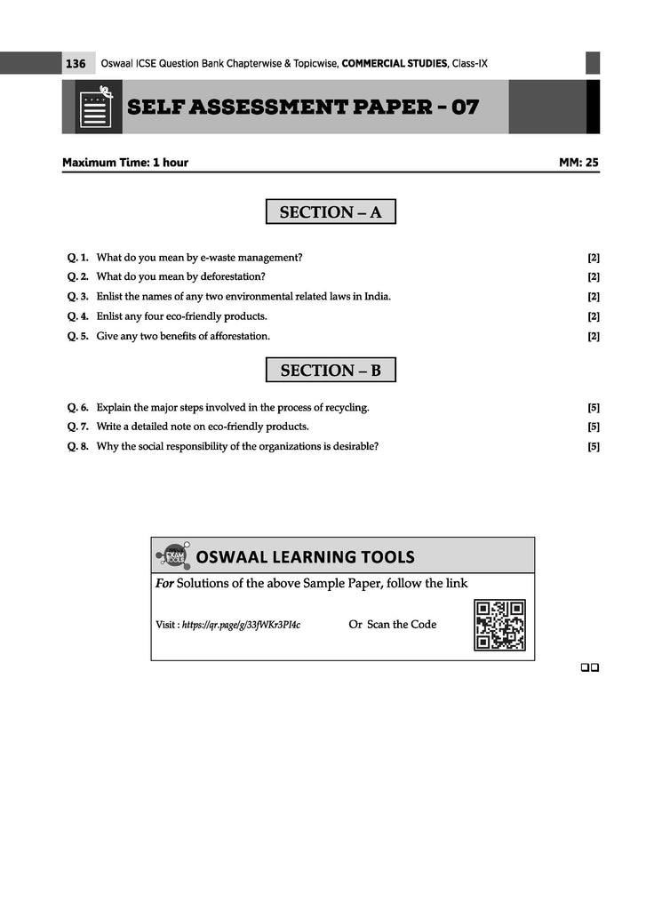 ICSE Question Bank Class 9 Commercial Studies | Chapterwise | Topicwise  | Solved Papers  | For 2025 Exams