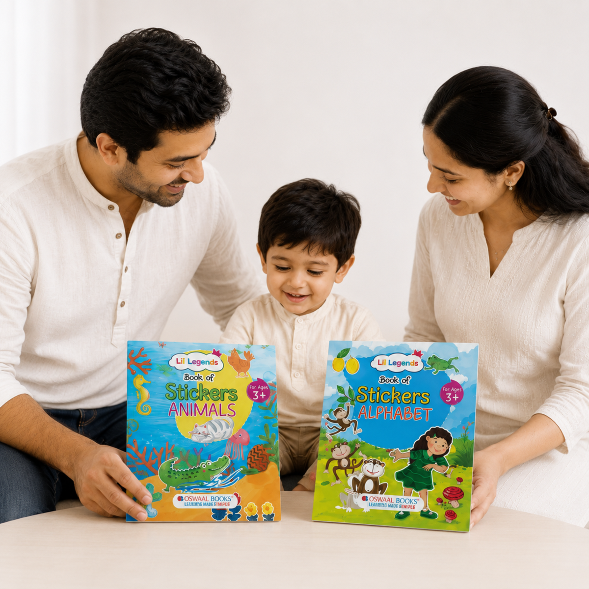 Oswaal Lil Legends Books of Stickers Animals and Alphabets | Set of 2 | Learn About Animals and ABC With Fun Activities | Educational Workbook | For Age 3+/Nursery/LKG