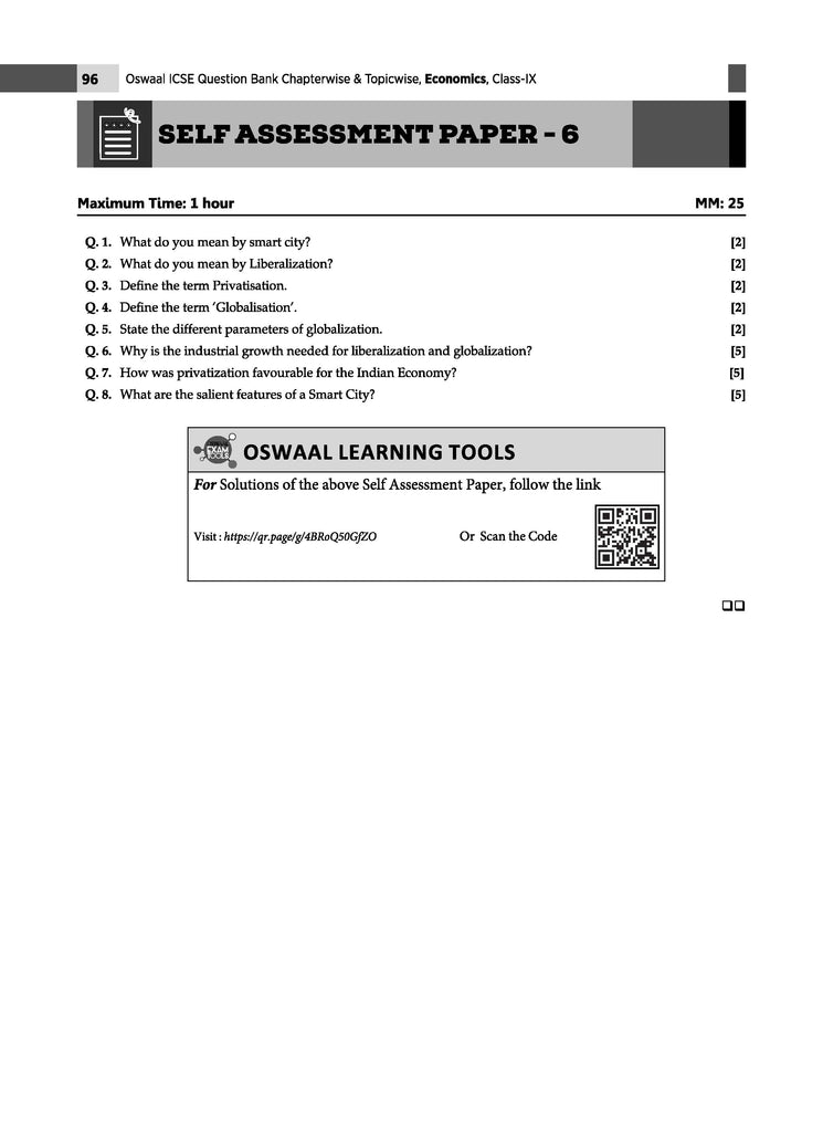 ICSE Question Bank Class 9 Economics | Chapterwise | Topicwise  | Solved Papers  | For 2025 Exams