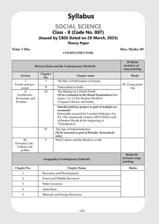 CBSE Workbook Class 10 Social Science (Updated as per NCF)