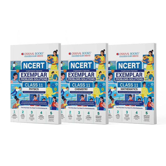 NCERT Exemplar (Problems - Solutions) Class 11 Physics, Chemistry and Mathematics (Set of 3 Books) For Upcoming Exam