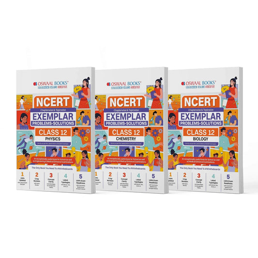 NCERT Exemplar (Problems - Solutions) Class 12 Physics, Chemistry and Biology (Set of 3 Books) For Upcoming Board Exam