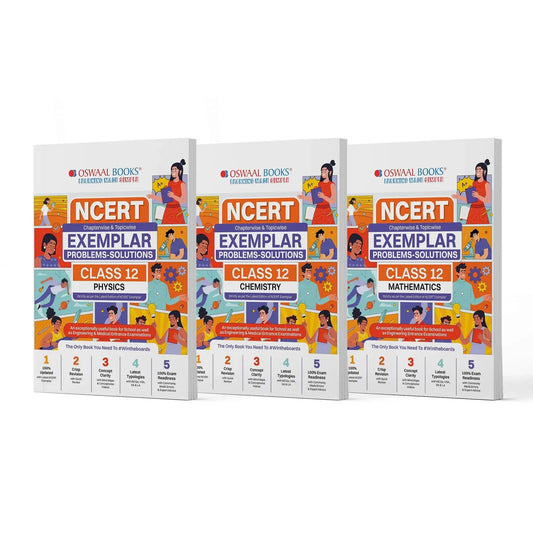 NCERT Exemplar (Problems - Solutions) Class 12 Physics, Chemistry and Mathematics (Set of 3 Books) For Upcoming Board Exam
