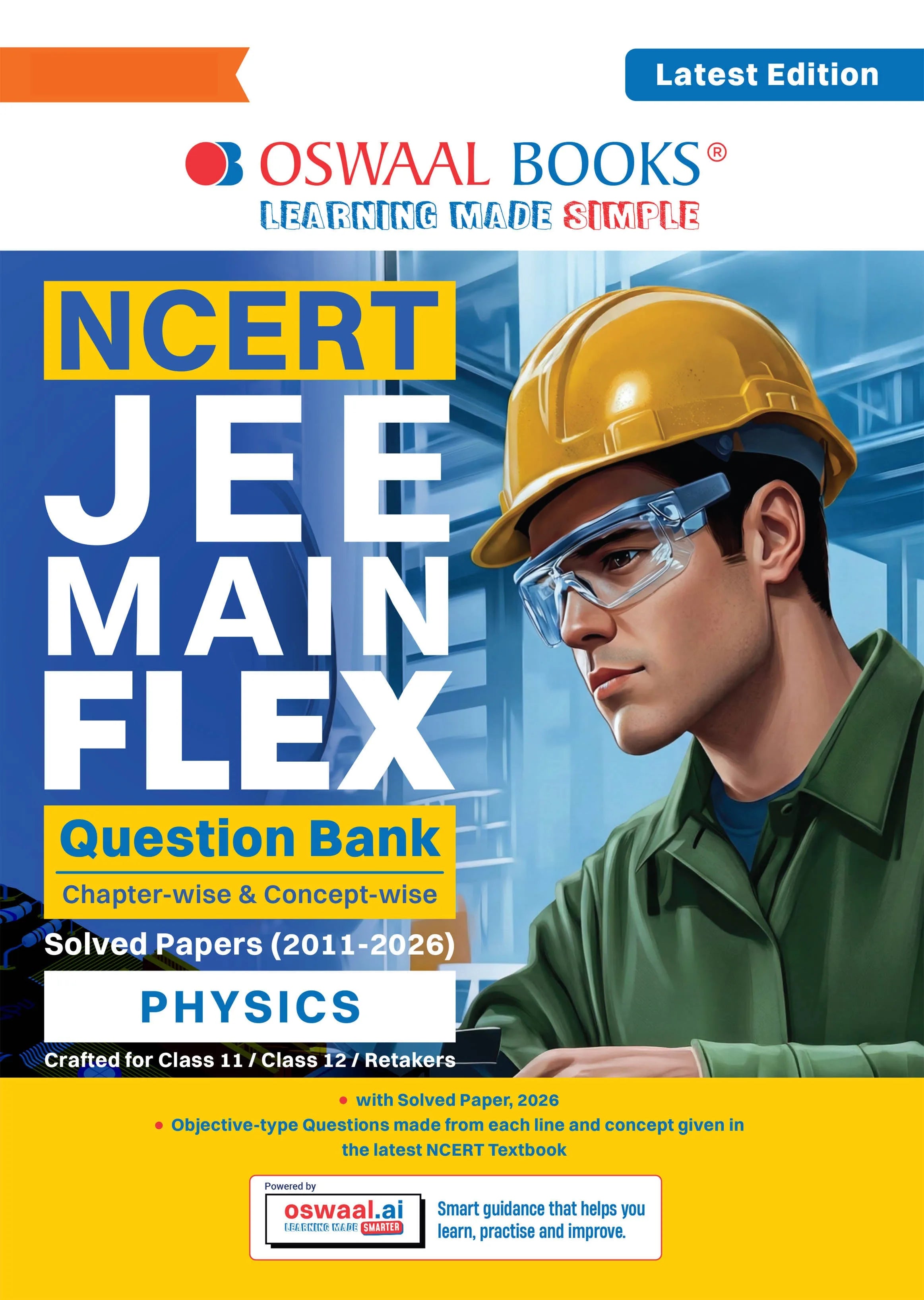 Cover of NCERT JEE Main FLEX Physics Question Bank by Oswaal Books