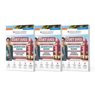 NTA CUET (UG) Question Bank | Quantitative Aptitude, General Awareness & Logical Reasoning (Set of 3 Books) | For 2025 Exam