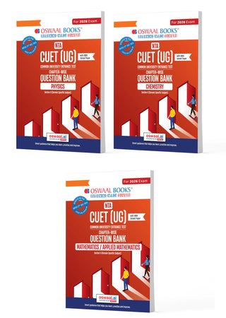 NTA CUET (UG) Question Banks | Chapterwise & Topicwise | Physics, Chemistry & Maths | Set of 3 Books | Entrance Exam Preparation Books 2026